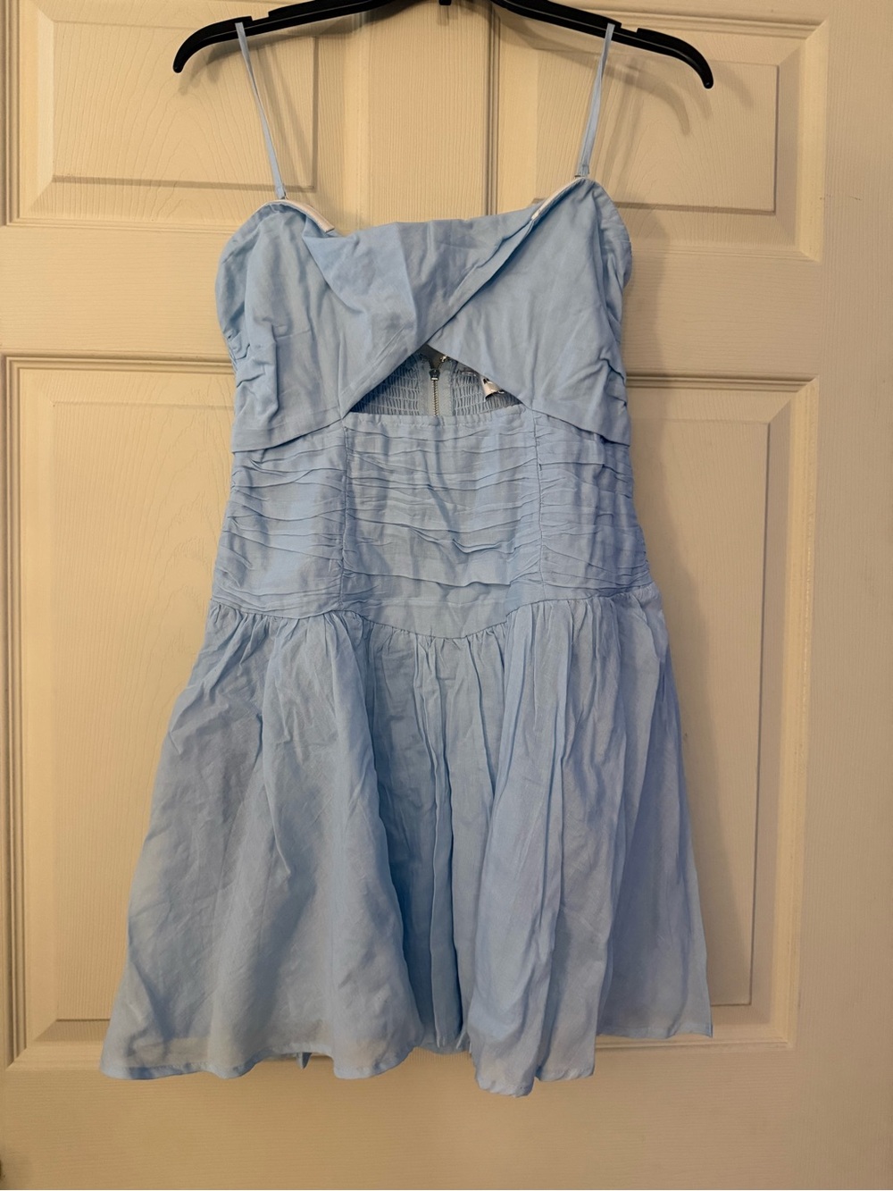 NWT Hello Molly Baby Blue Cotton Mini Dress | Size US 8 | Coquette Cottagecore